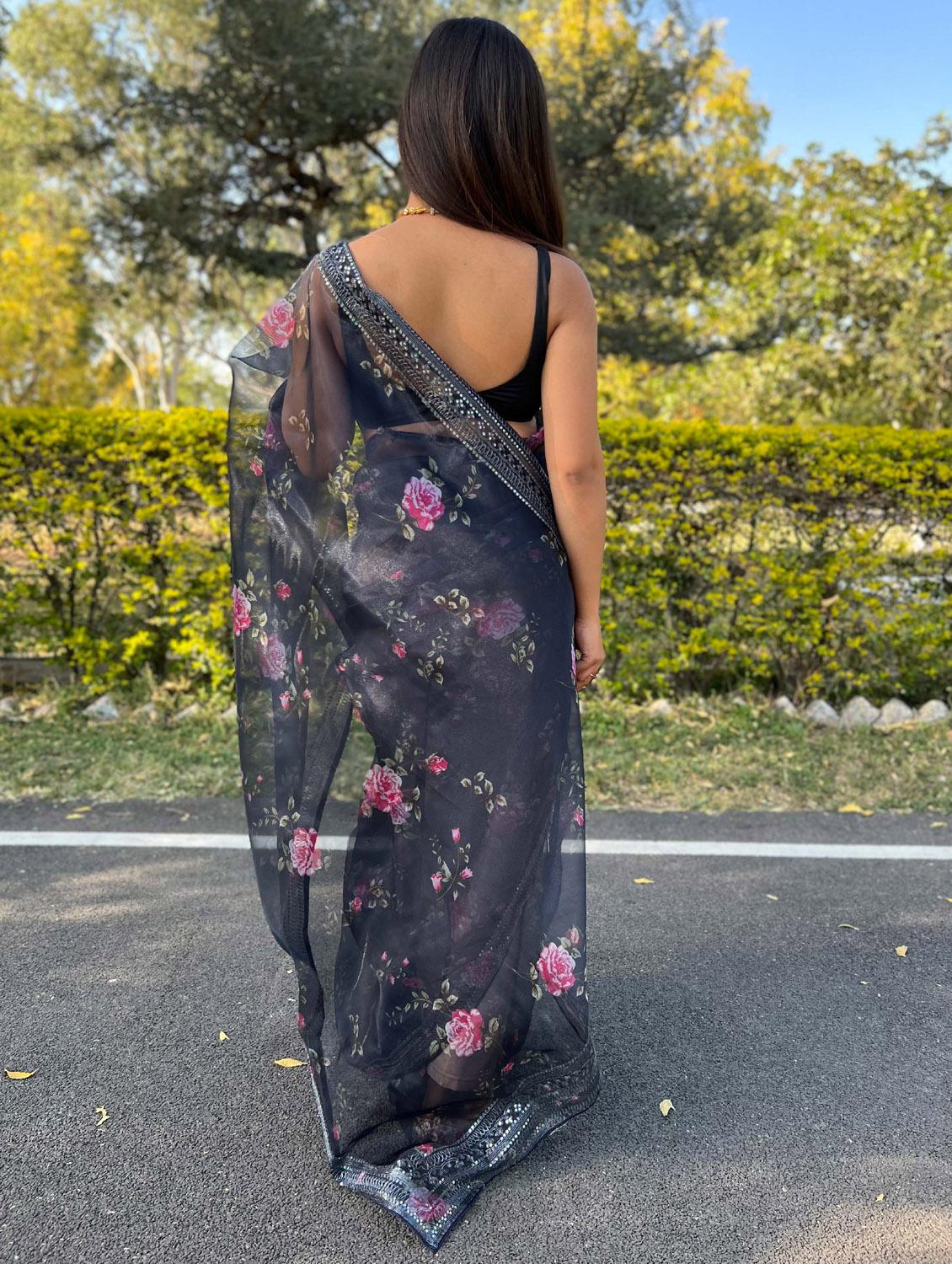 women embroidered saree - 21402057 - Standard Image - 3