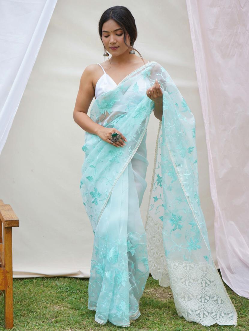women embroidered saree - 21402062 - Zoom Image - 0