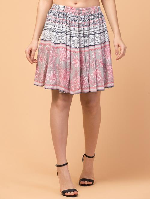 women multi coloured printed flared skirt - 21402321 - Standard Image - 0