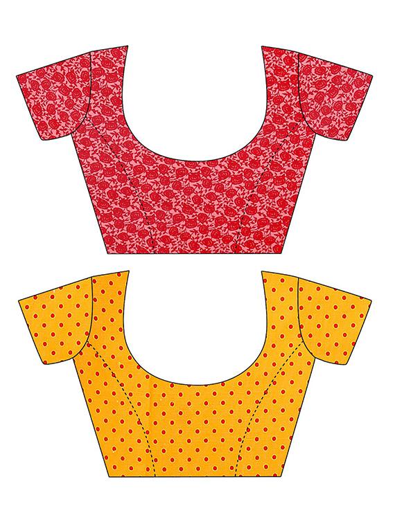 pack of 2 printed casual wear sarees with blouse - 21405974 - Standard Image - 3