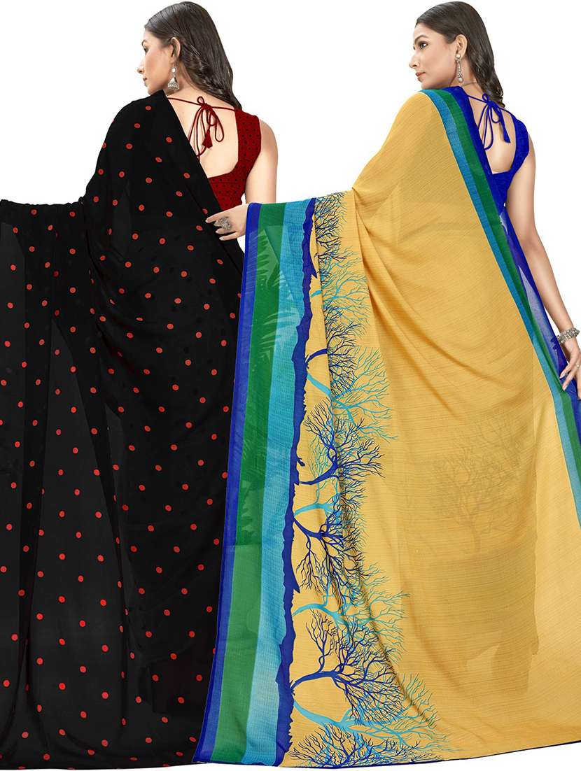 pack of 2 printed casual wear sarees with blouse - 21406051 -  Standard Image - 3