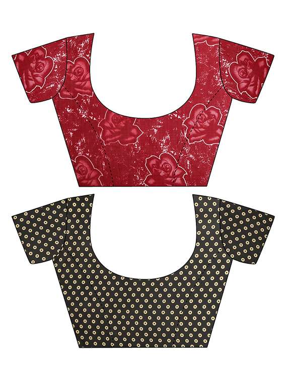 women combo pack of 2 printed saree with blouse - 21406104 -  Standard Image - 3