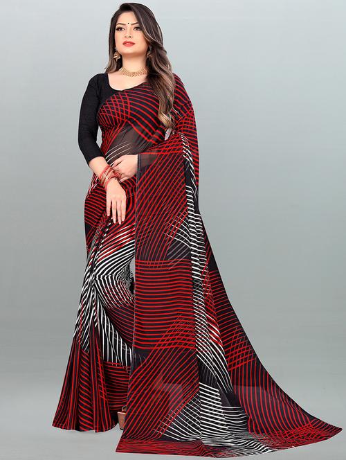 women printed casual wear saree with blouse - 21407132 -  Standard Image - 0