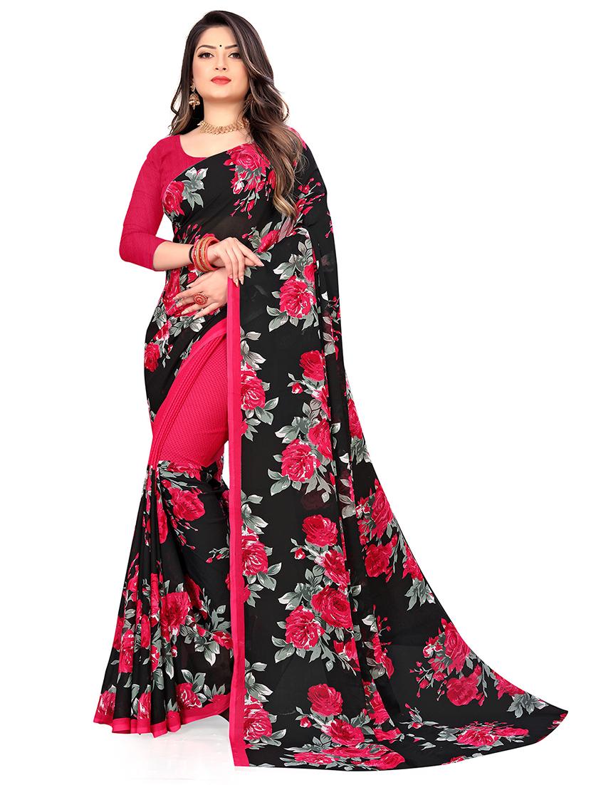 women printed casual wear saree with blouse - 21407133 - Zoom Image - 0