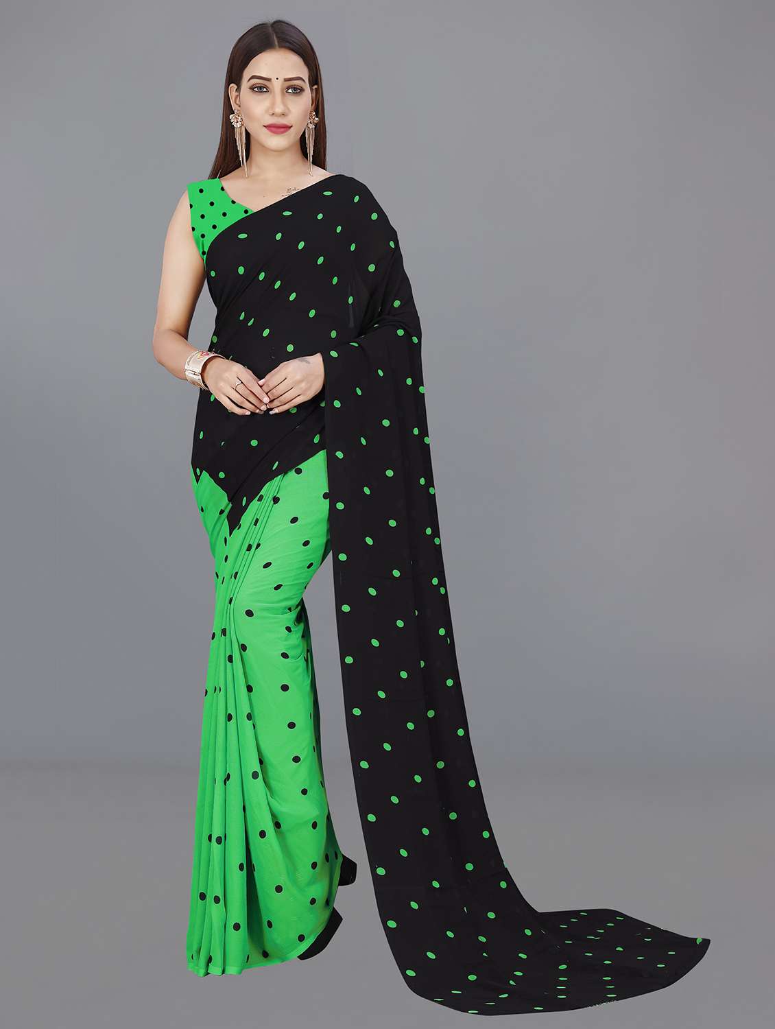 women printed saree with blouse