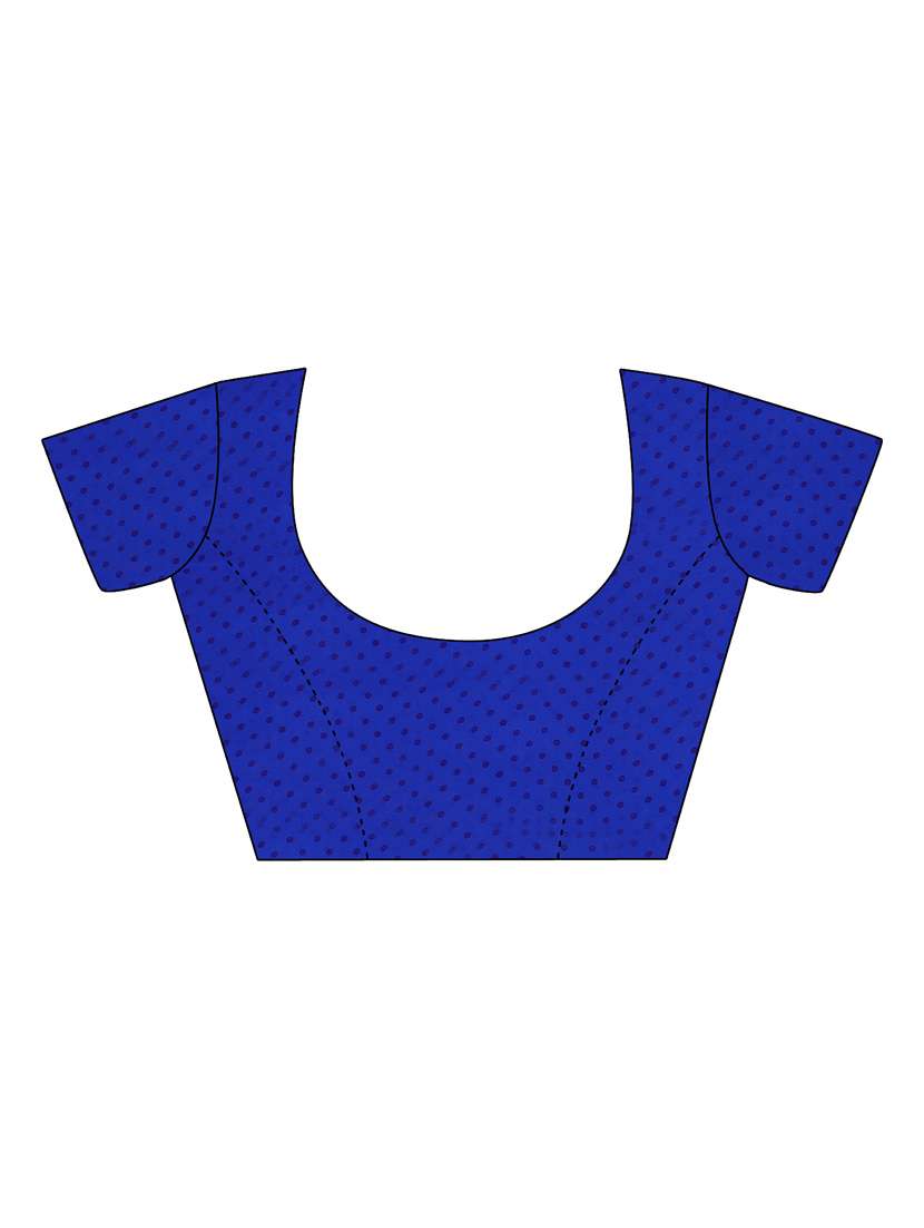 women blue polka dots printed saree with blouse - 21410686 -  Standard Image - 3