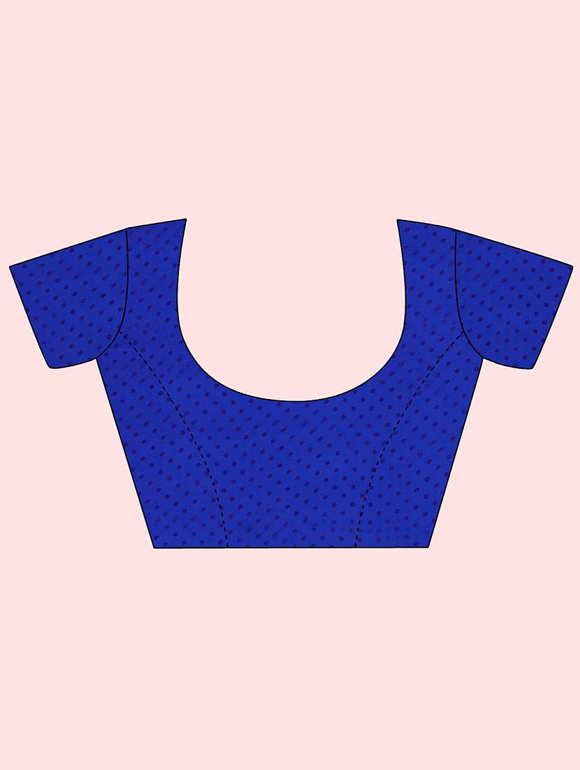 women blue polka dots printed saree with blouse - 21410692 -  Standard Image - 3