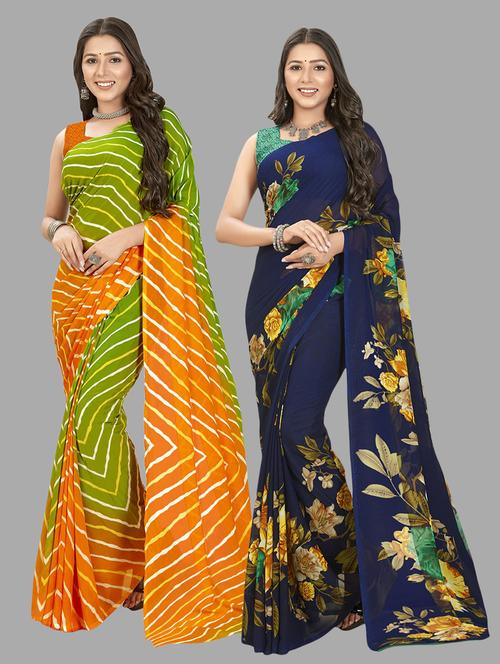 women printed saree combo with blouse - 21411911 - Standard Image - 0