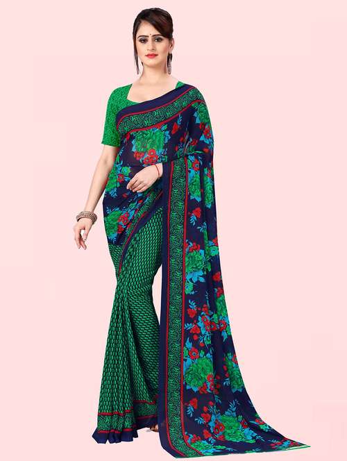 women printed saree with blouse - 21411957 - Standard Image - 0