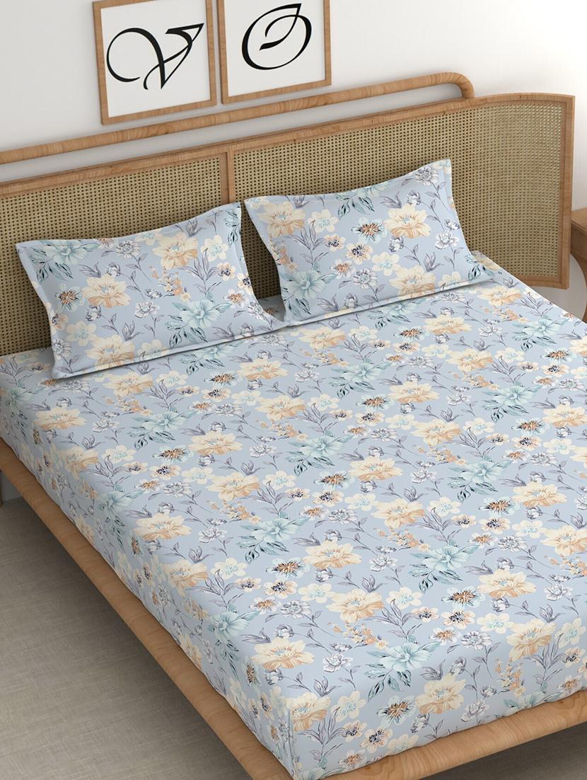 printed bedsheet with pillow covers