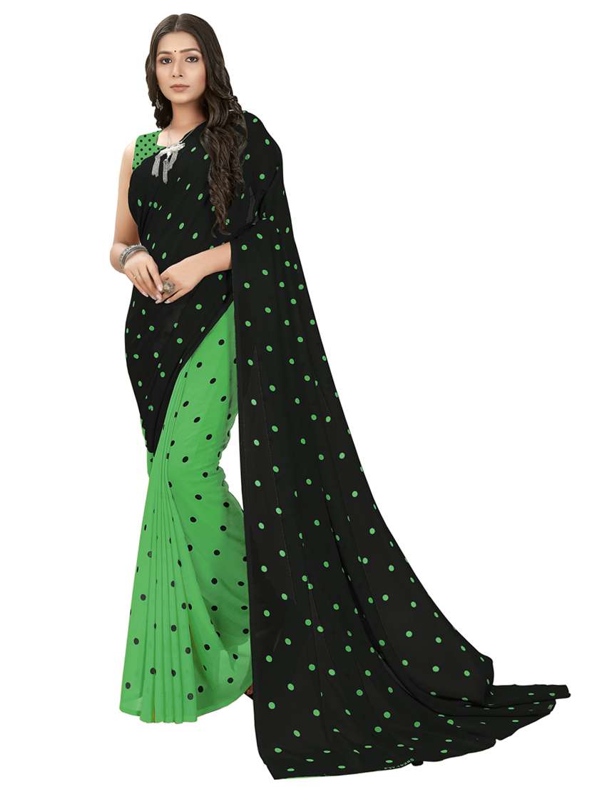 women printed casual wear saree with blouse