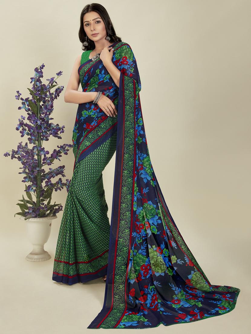 women printed casual wear saree with blouse - 21412539 - Zoom Image - 0