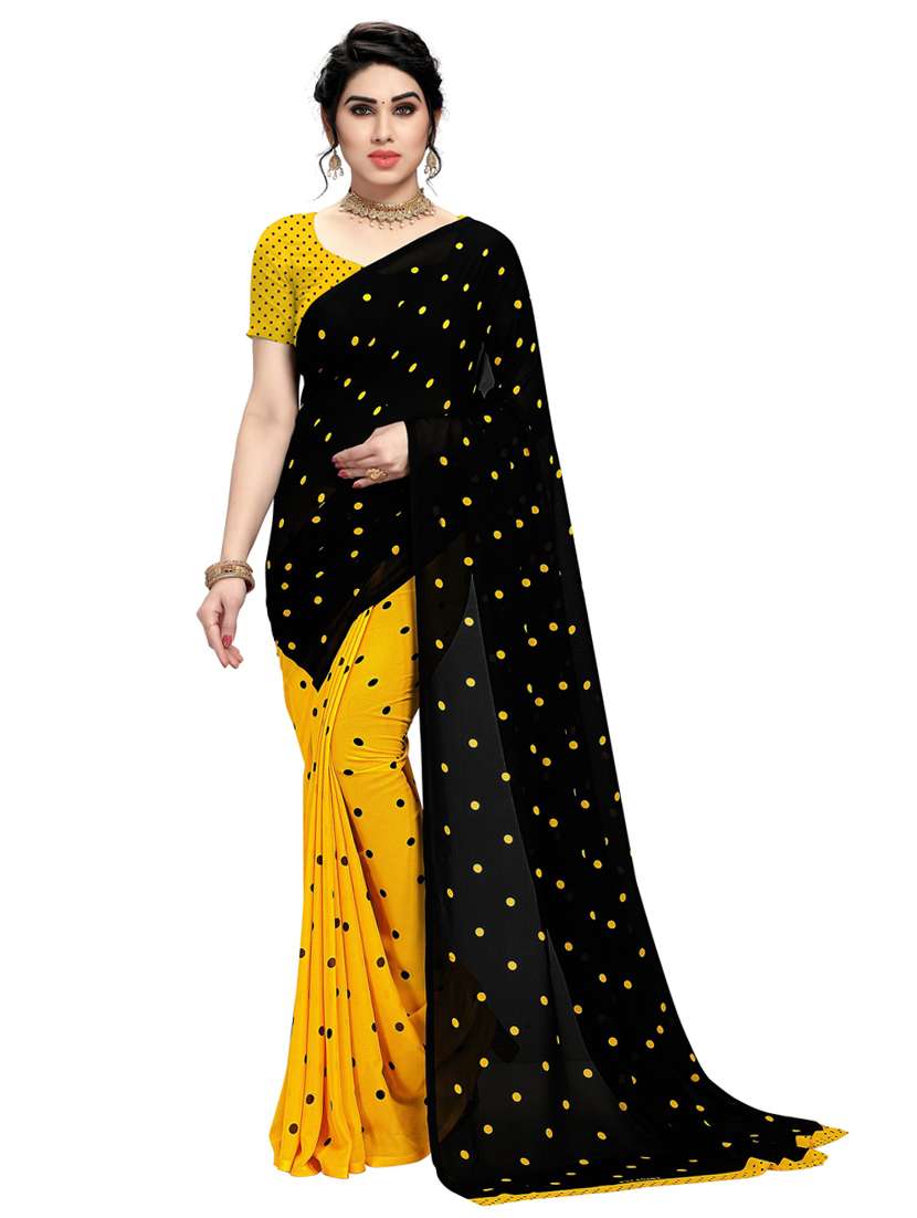 women printed casual wear saree with blouse
