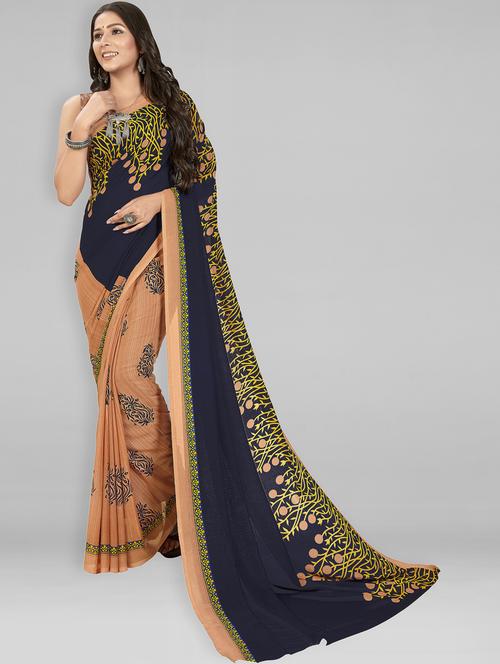 women casual wear georgette saree with blouse - 21412877 -  Standard Image - 0