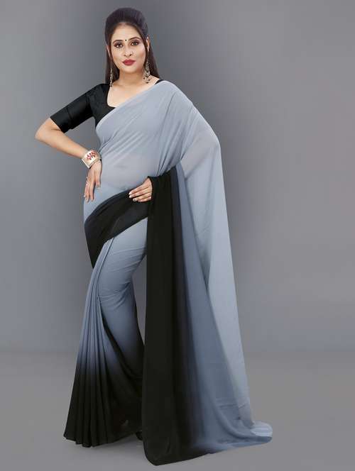 women casual wear georgette saree with blouse - 21412938 -  Standard Image - 0