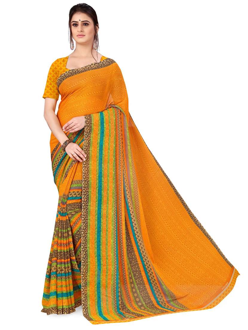women casual wear georgette saree with blouse