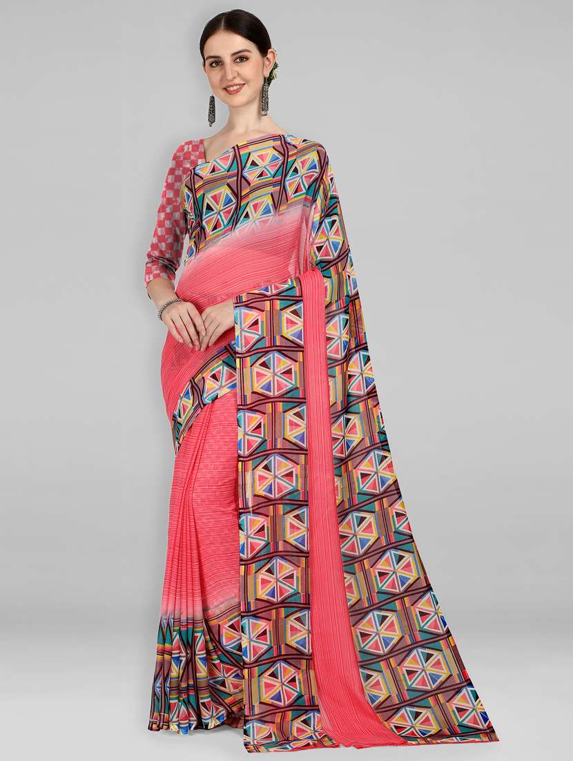 women casual wear georgette saree with blouse