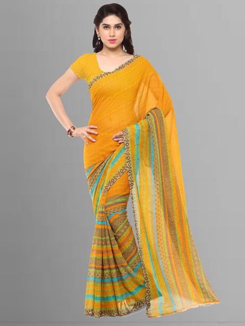 women casual wear georgette saree with blouse - 21413130 - Standard Image - 0