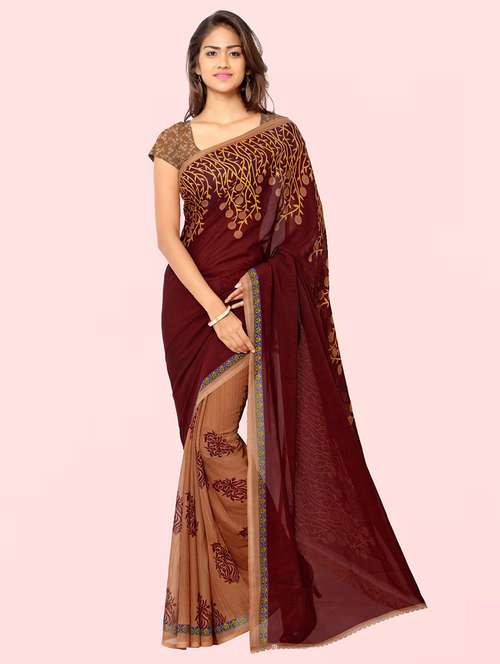 women printed casual wear saree with blouse - 21413387 - Standard Image - 0