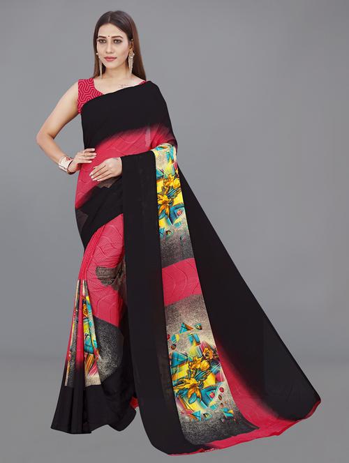 floral printed saree with blouse - 21413402 -  Standard Image - 0