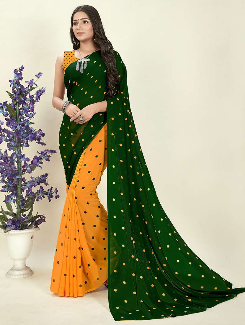 women printed casual wear saree with blouse