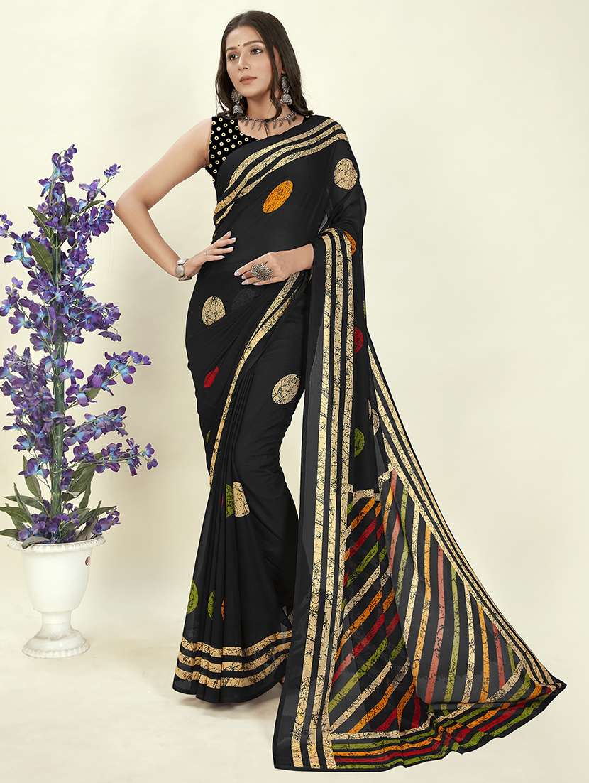 women casual wear georgette saree with blouse