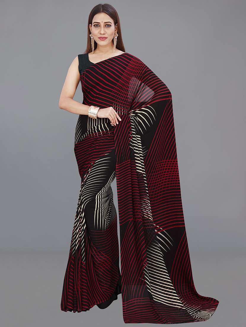 women printed casual wear saree with blouse