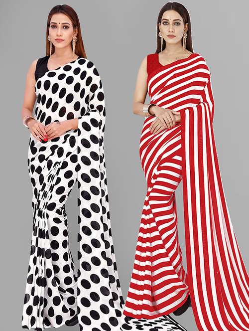 pack of 2 casual wear combo sarees with blouse - 21415493 - Standard Image - 0