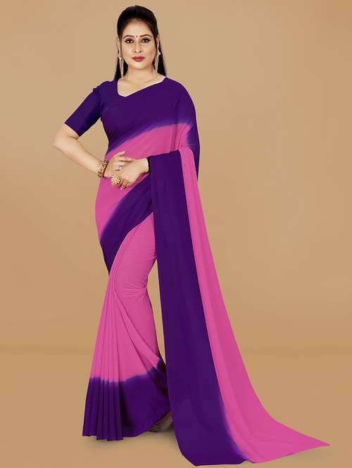women pink casual wear saree with blouse - 21417218 -  Standard Image - 0
