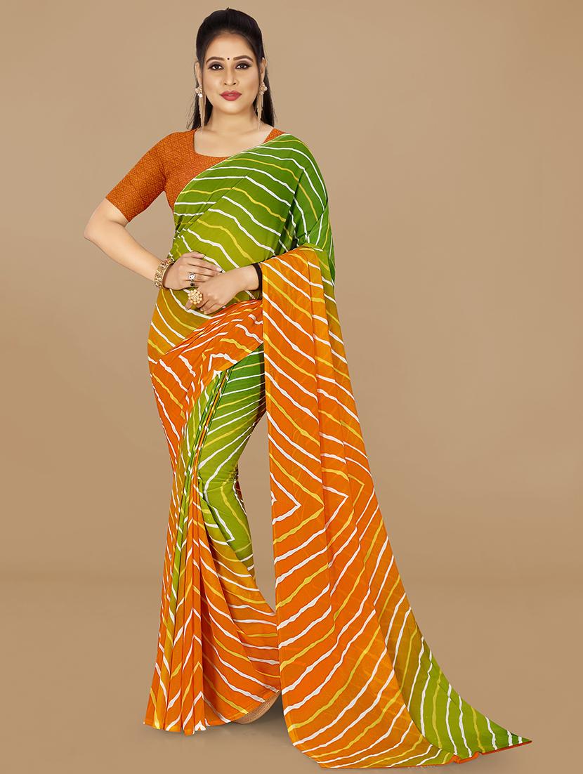 women multi colored leheriya saree with blouse