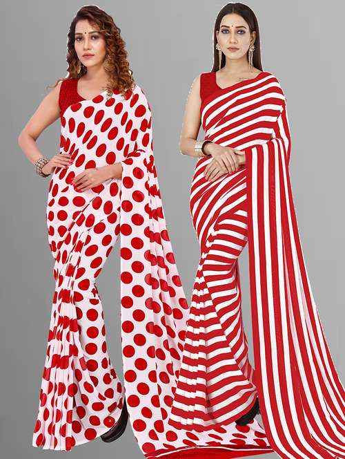 women pack of 2 casual wear combo sarees with blouse - 21427254 - Standard Image - 0