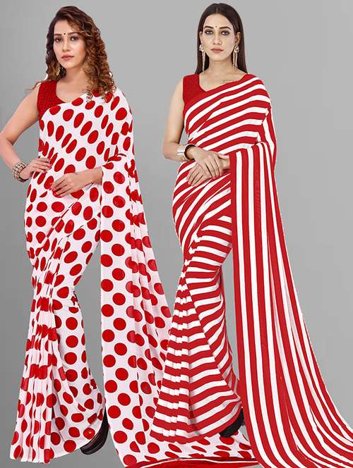 women pack of 2 casual wear combo sarees with blouse - 21428644 - Standard Image - 0