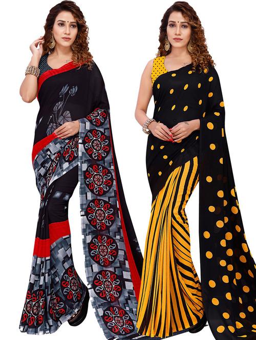 women pack of 2 casual wear combo sarees with blouse - 21429763 - Standard Image - 0
