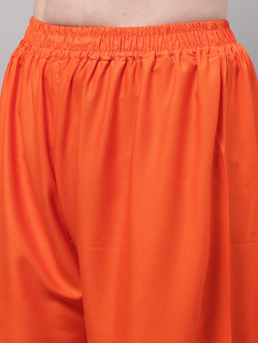 women orange rayon palazzo - 21429978 - Standard Image - 5