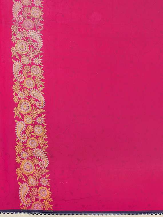 women navy blue printed georgette saree with blouse - 21431421 -  Standard Image - 3