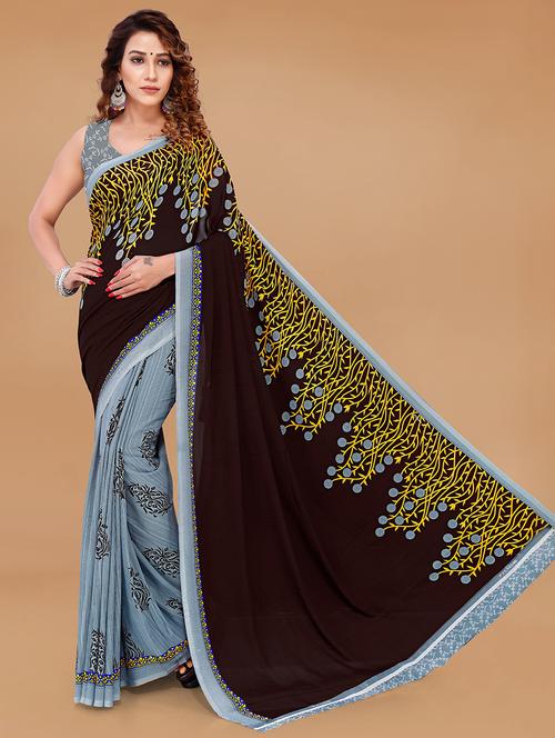 women casual wear georgette saree with blouse - 21431709 -  Standard Image - 0