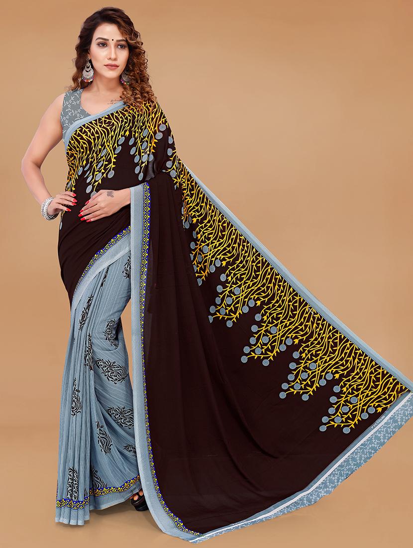 women casual wear georgette saree with blouse - 21431709 -  Zoom Image - 0