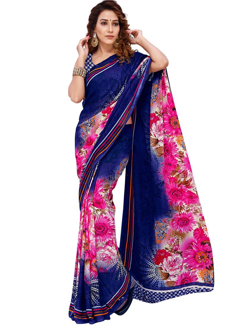 women casual wear georgette saree with blouse