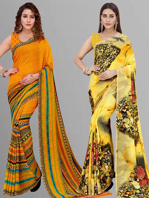 women pack of 2 casual wear combo saree with blouse - 21432903 - Standard Image - 0
