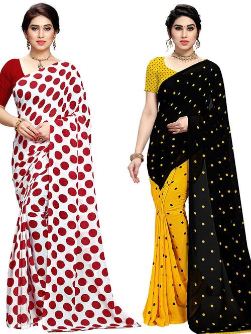 multi colored georgette combo saree with blouse - 21433100 -  Standard Image - 0