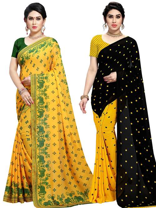 women pack of 2 casual wear combo saree with blouse - 21433126 -  Standard Image - 0