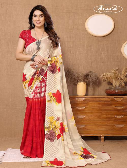 women printed casual wear saree with blouse - 21433251 - Standard Image - 0