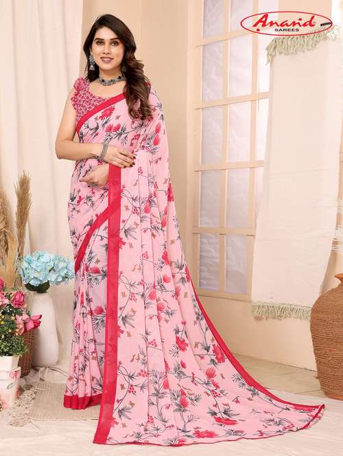 women casual wear georgette saree with blouse - 21433286 -  Standard Image - 0