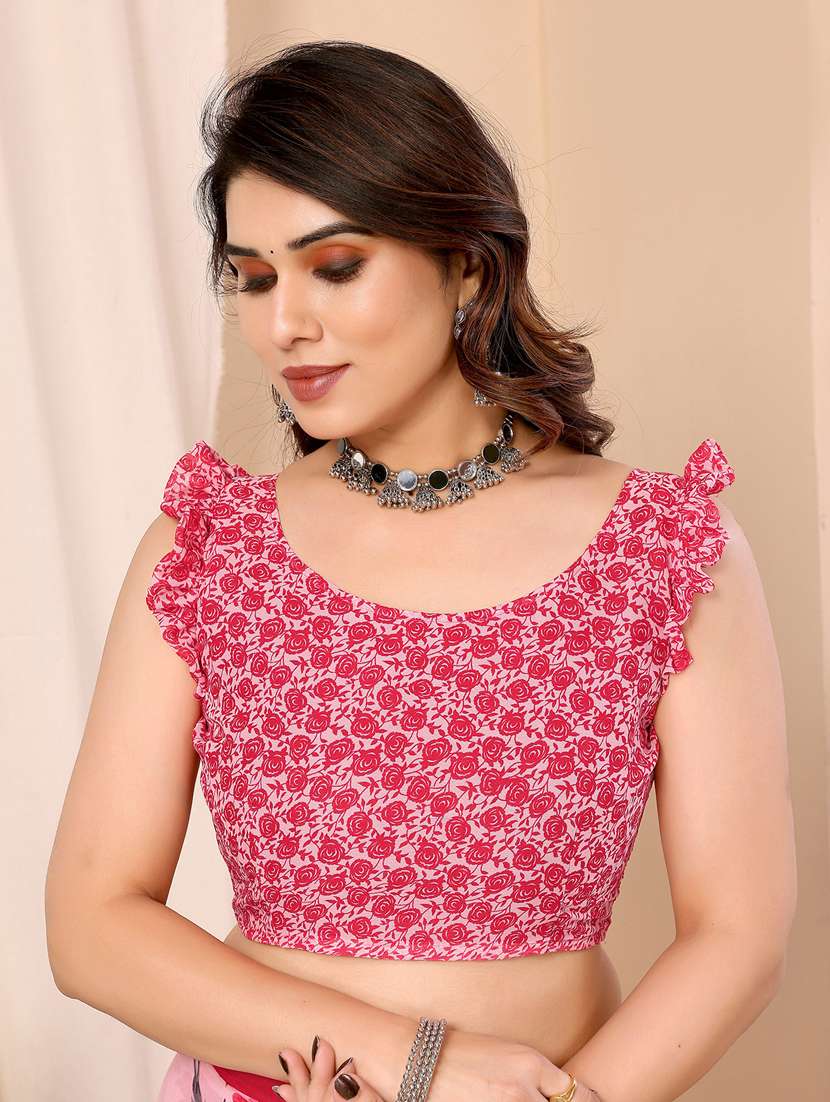 women casual wear georgette saree with blouse - 21433286 -  Standard Image - 3