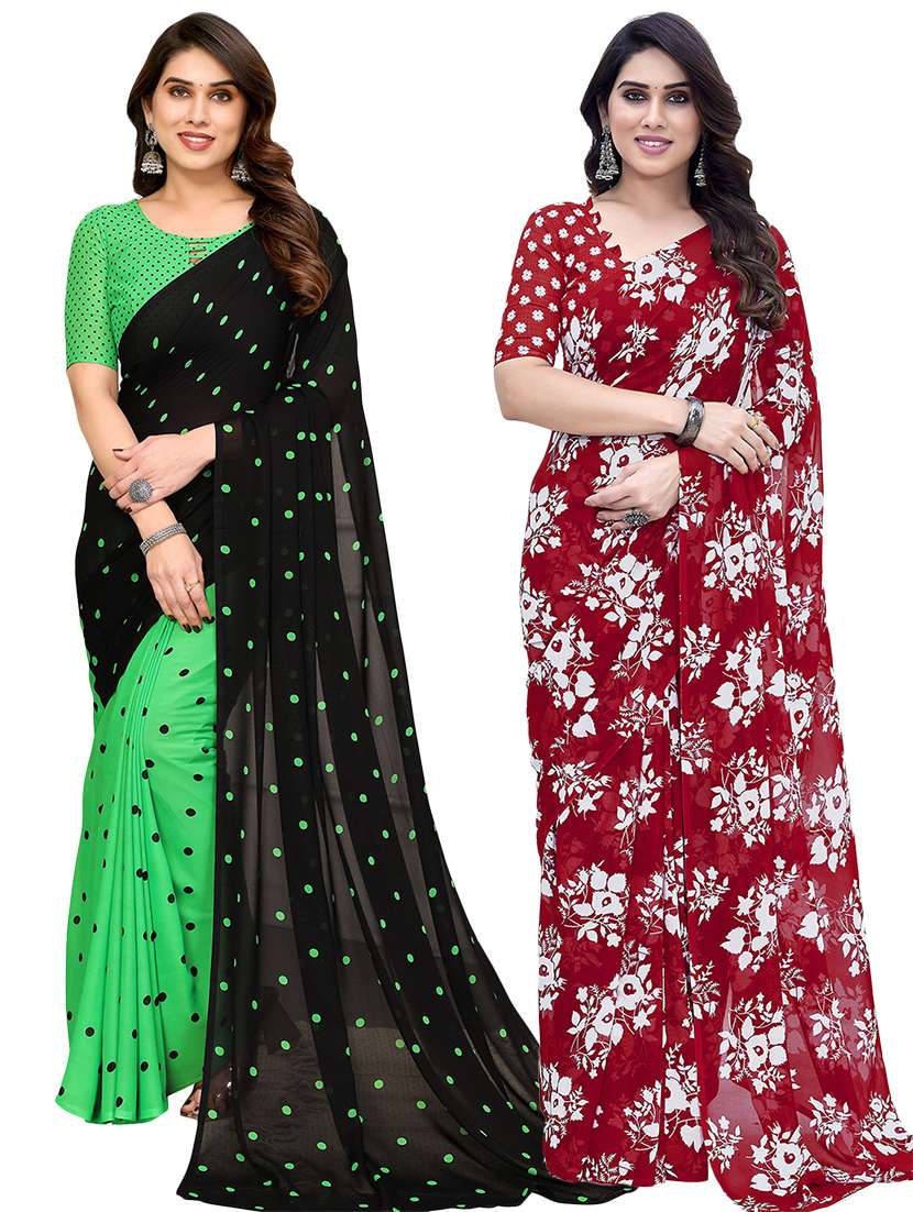 pack of 2 casual wear sarees with blouse