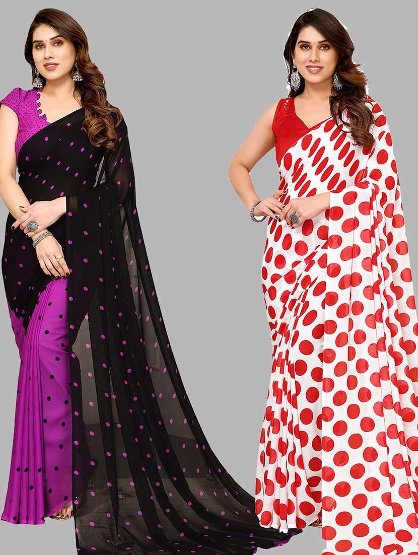pack of 2 casual wear sarees with blouse