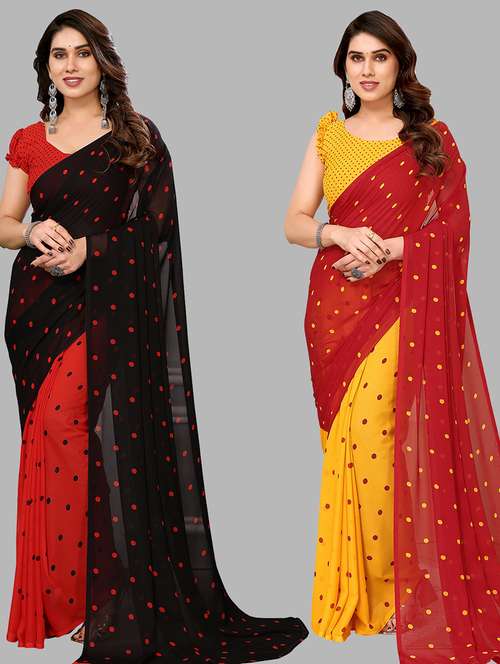 pack of 2 casual wear sarees with blouse - 21433854 - Standard Image - 0