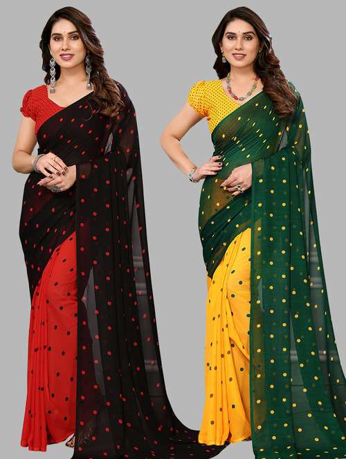 pack of 2 casual wear sarees with blouse - 21433874 -  Standard Image - 0