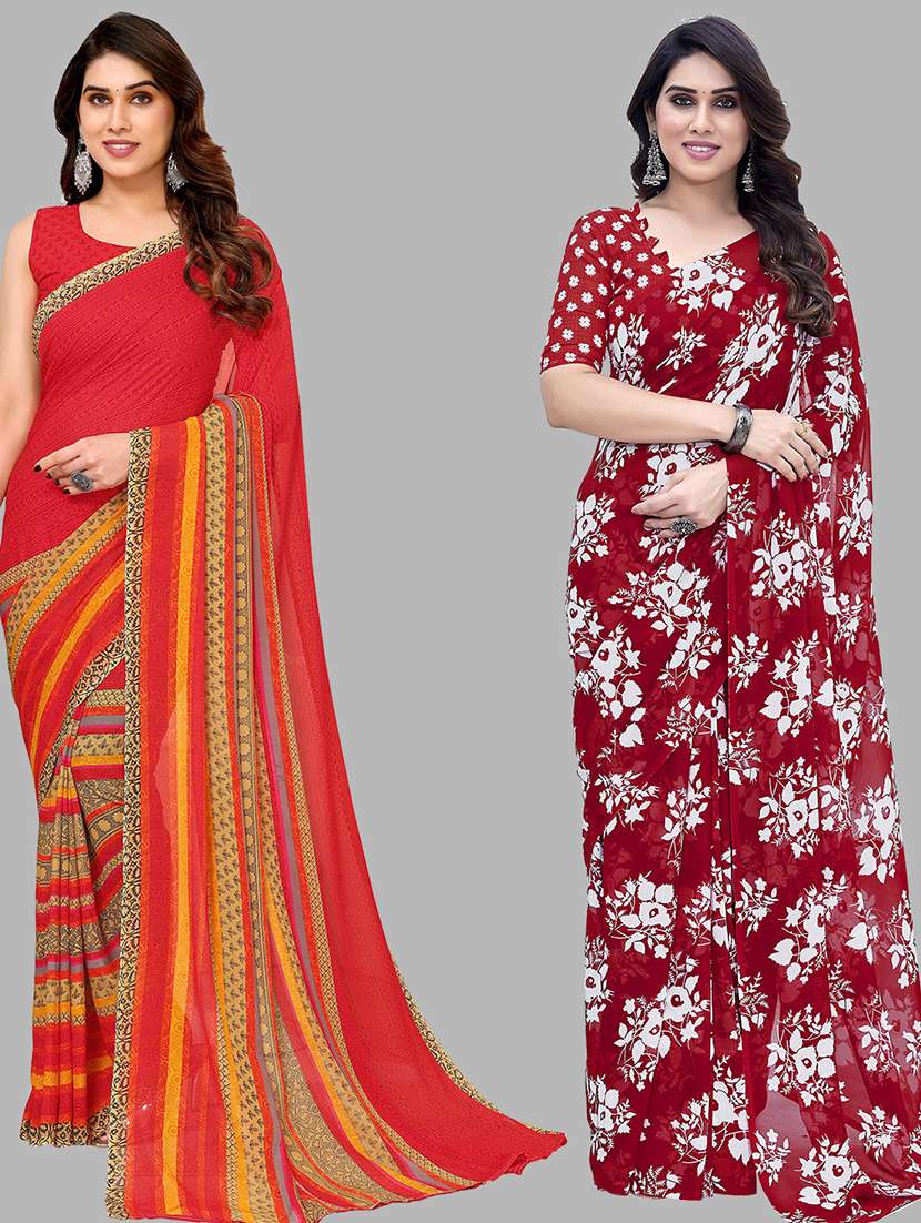pack of 2 casual wear sarees with blouse