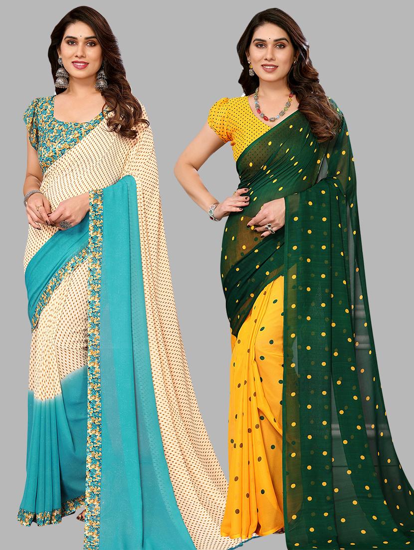 women pack of 2 casual wear sarees with blouse - 21433929 -  Zoom Image - 0